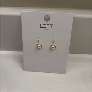 LOFT Gold-Tone Earrings with White Pearls